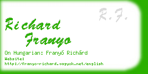 richard franyo business card