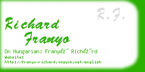 richard franyo business card